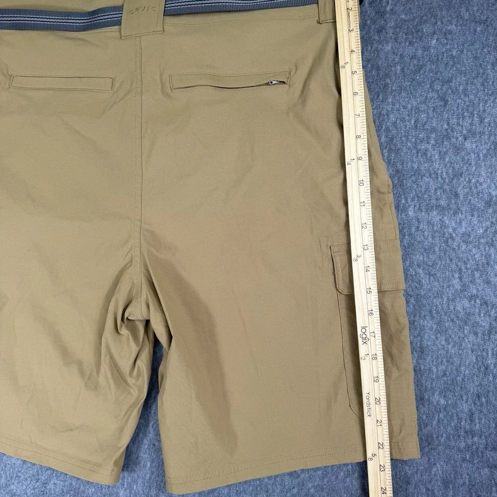 Orvis Tech Cargo Shorts Men's Size 40 Brown Nylon Stretch Hiking Fishing Belt
